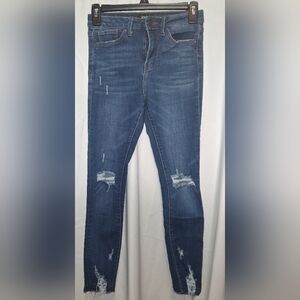 Women's Distressed Blue Jeans